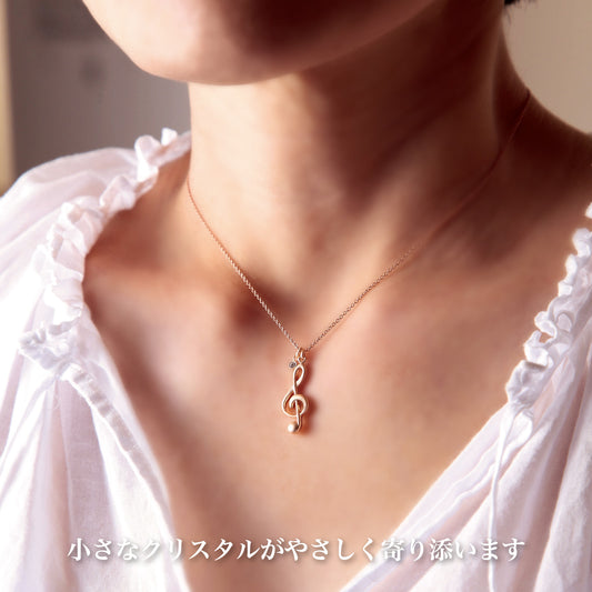 ファイン ネックレス ブラス&クリスタル