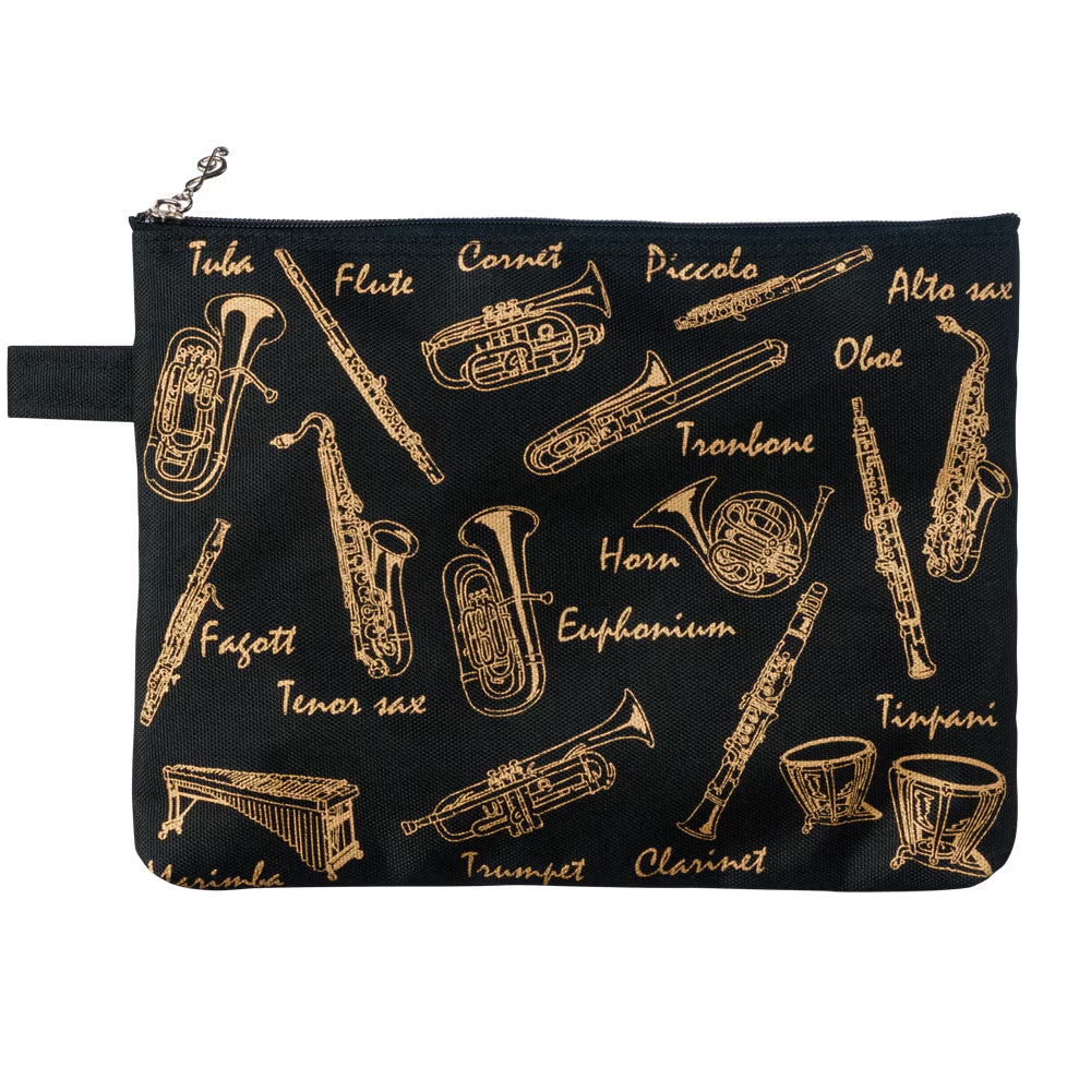 Pochette personnalisée | Motifs de clé de sol, fanfare et clavier | Fabriquée au Japon
