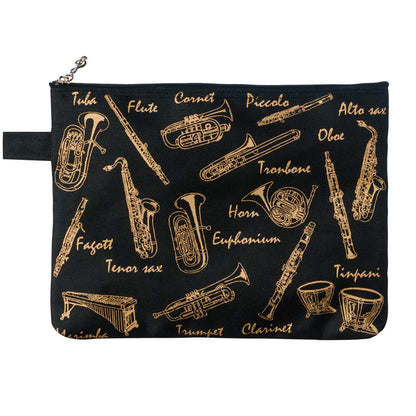 Pochette personnalisée | Motifs de clé de sol, fanfare et clavier | Fabriquée au Japon