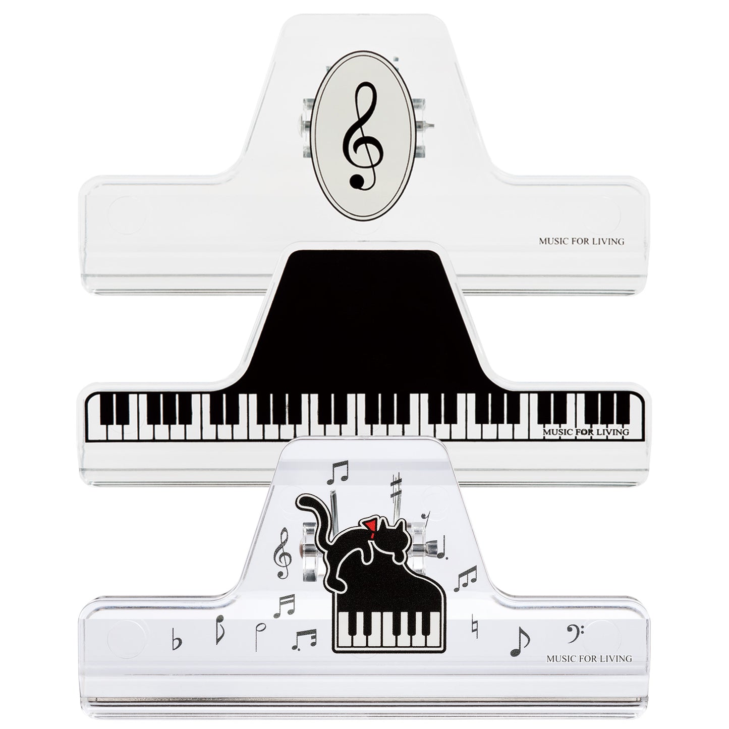 ミュージック ブッククリップ クリア