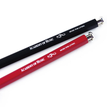 Knock-Bleistift für Musiktranskription | Farbe: Schwarz/Rot (Minenfarbe: Schwarz)