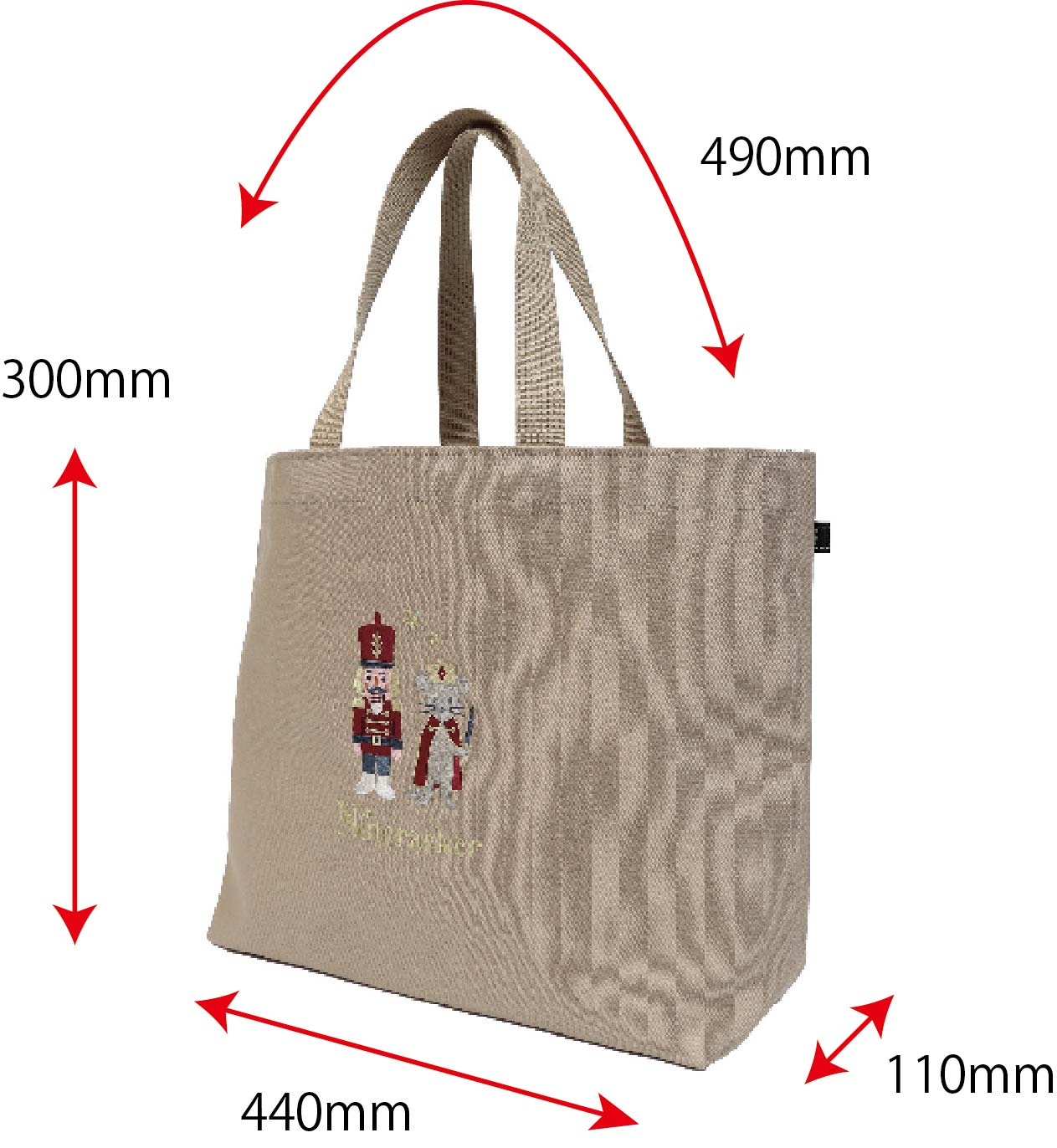 Bolso tote bordado del Cascanueces