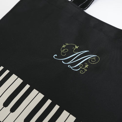 【名入れ加工】 マイイニシャルレッスンバッグ 鍵盤/ト音記号 ※お好きなイニシャルを刺繍