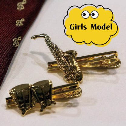 Prendedor de gravata padrão feminino dourado [18 tipos]