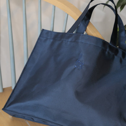 Sub-bag for entrance exams from Setagaya, navy | A4 size, made in Japan, treble clef embroidery, tassel included