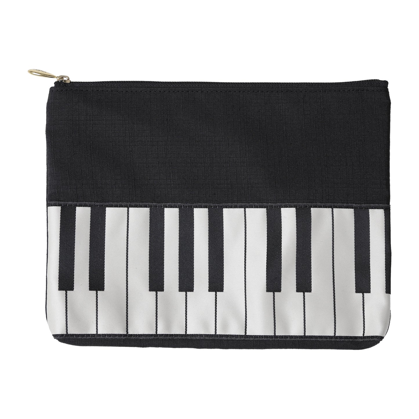 フラットポーチ 鍵盤 織リボン