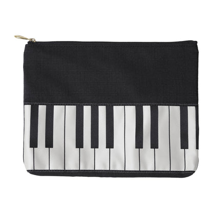 フラットポーチ 鍵盤 織リボン