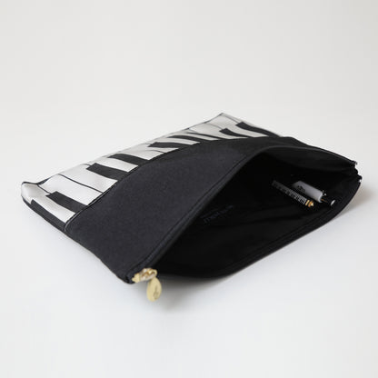 フラットポーチ 鍵盤 織リボン