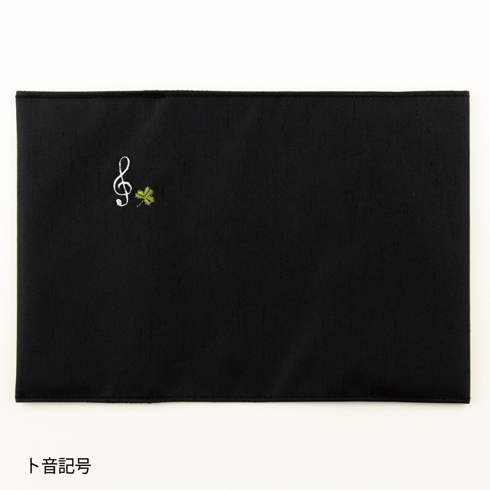 繻子（しゅす）織りブックカバー　［鍵盤/飛び猫/立ち猫/ト音記号/ヘ音記号］