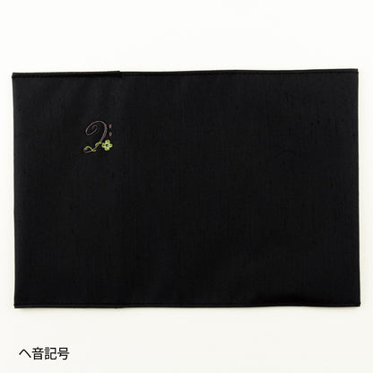 繻子（しゅす）織りブックカバー　［鍵盤/飛び猫/立ち猫/ト音記号/ヘ音記号］