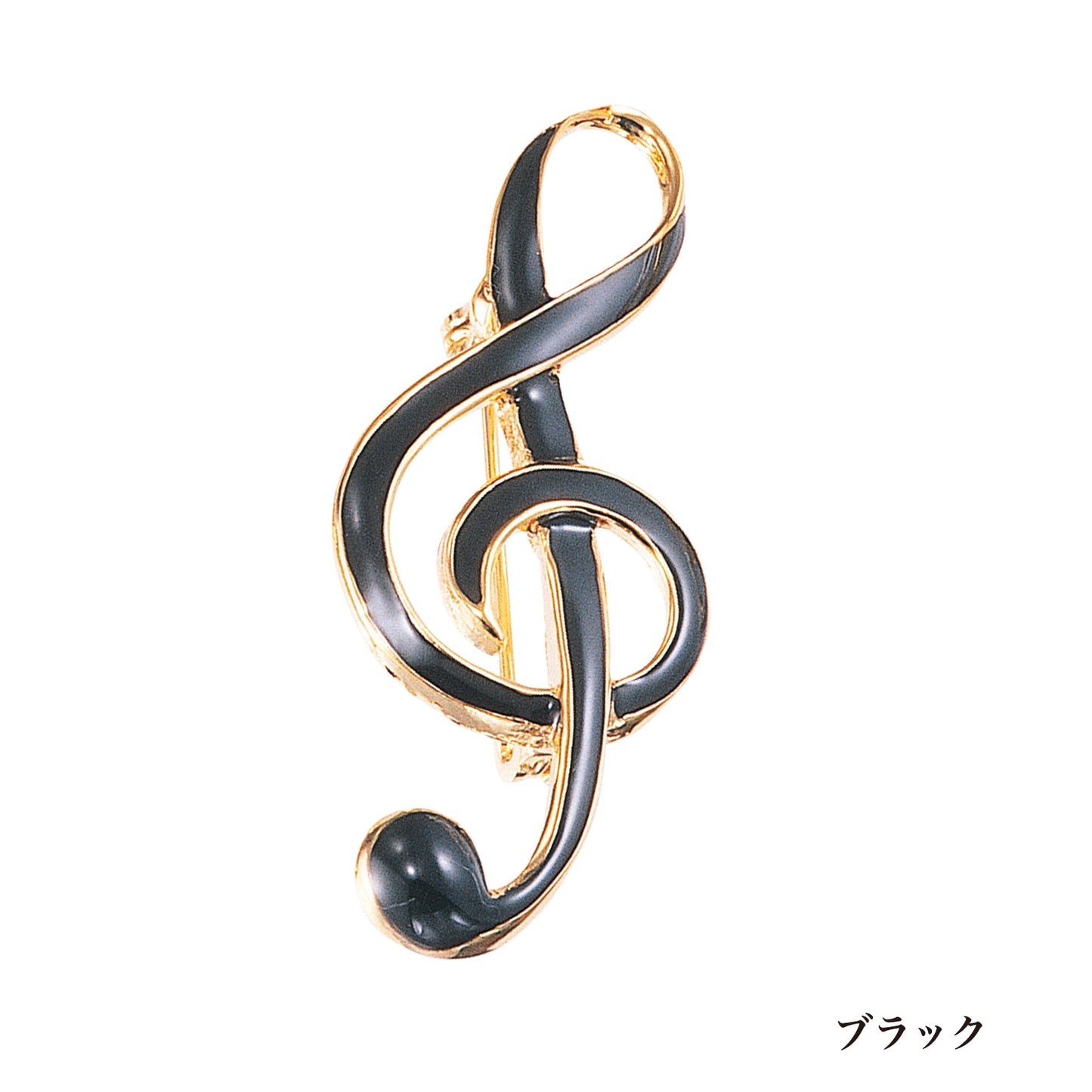 エナメルブローチ ト音記号 ［ブラック/ホワイト］