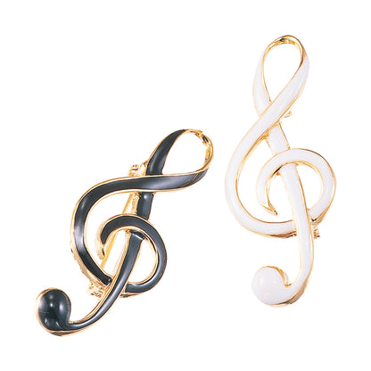 エナメルブローチ ト音記号 ［ブラック/ホワイト］