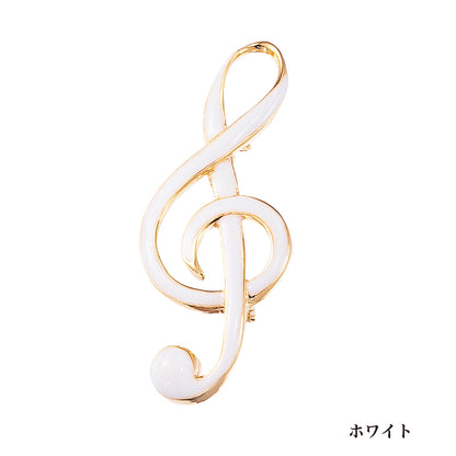 エナメルブローチ ト音記号 ［ブラック/ホワイト］