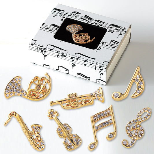 ジュエルミニピン　［ト音記号/8分音符/16分音符/バイオリン/トランペット/サックス/ホルン］