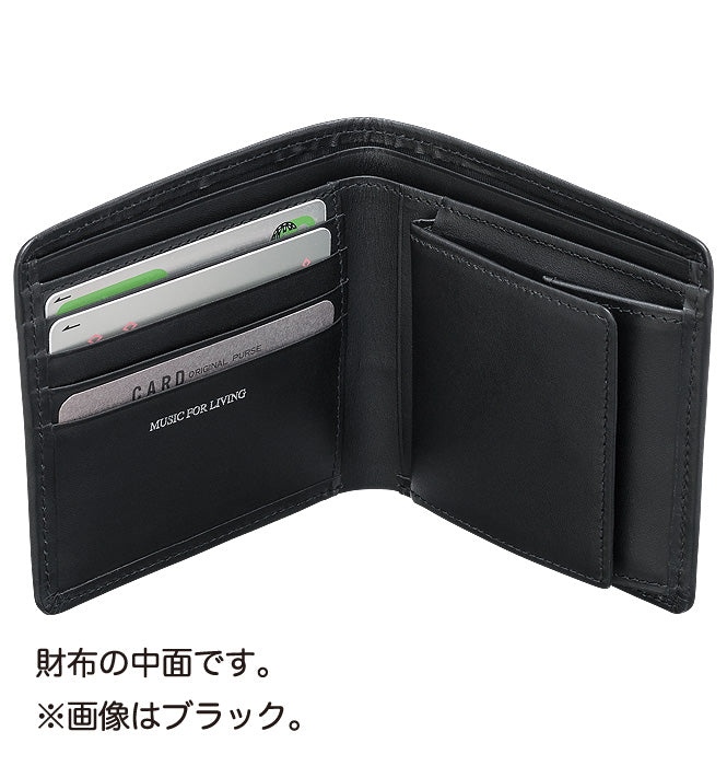 Black bifold wallet [MUSIC for LIVING LEATHER]