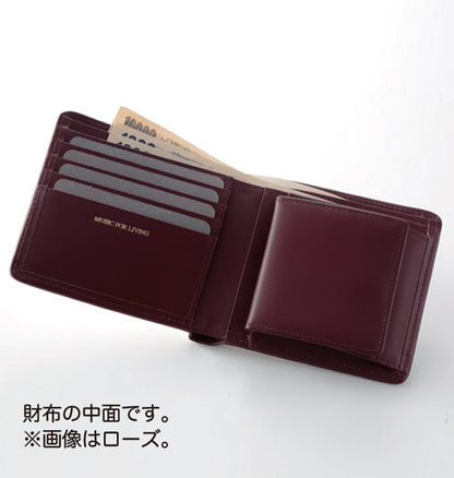 Black bifold wallet [MUSIC for LIVING LEATHER]