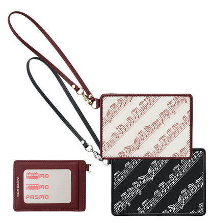 Estuche para tarjetas, negro/rosa [MUSIC for LIVING LEATHER]