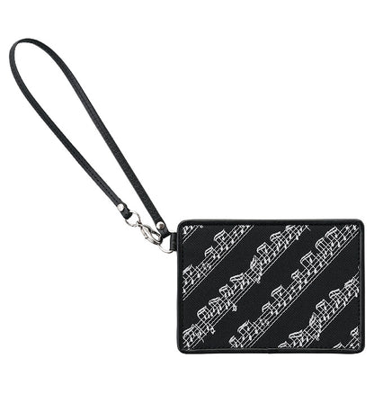 Estuche para tarjetas, negro/rosa [MUSIC for LIVING LEATHER]
