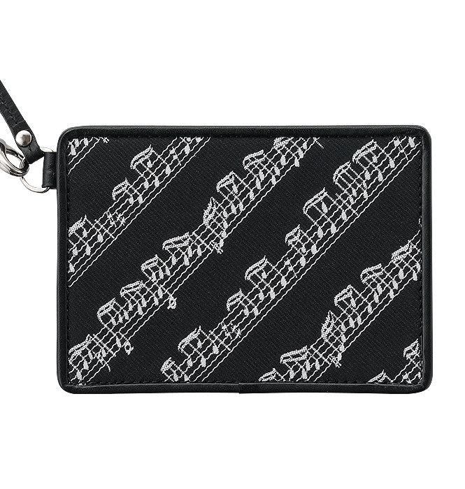 Estuche para tarjetas, negro/rosa [MUSIC for LIVING LEATHER]