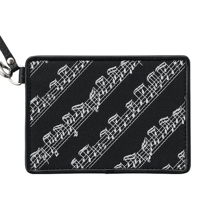 Estuche para tarjetas, negro/rosa [MUSIC for LIVING LEATHER]