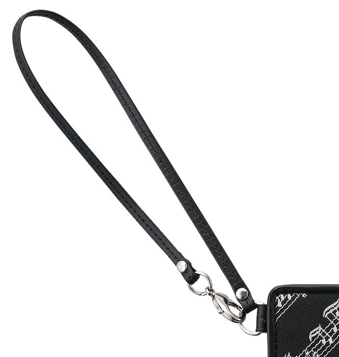 Estuche para tarjetas, negro/rosa [MUSIC for LIVING LEATHER]