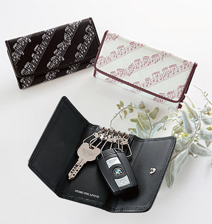 Estuche para llaves, rosa/negro [MÚSICA para LIVING LEATHER]